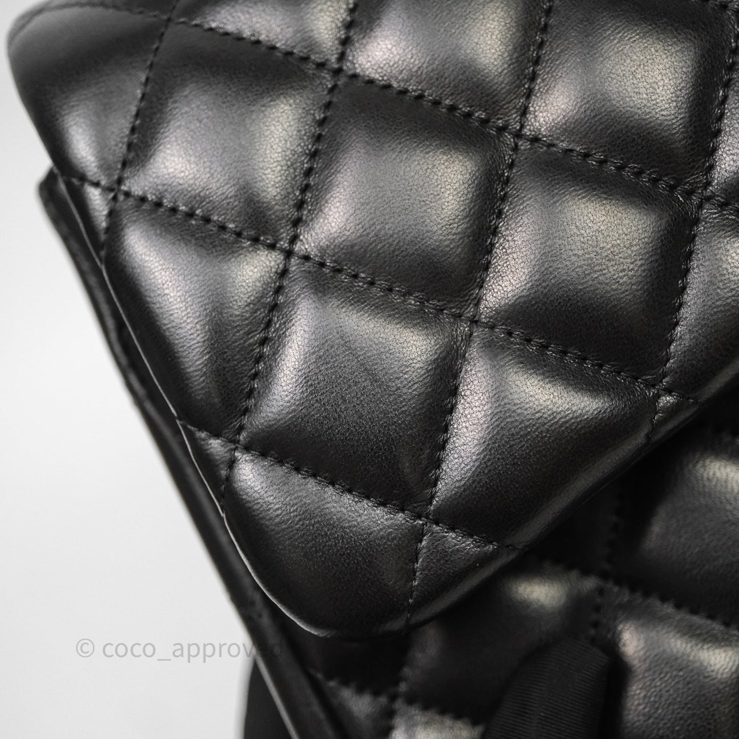 Chanel Jumbo Double Flap Quilted Black Lambskin Gold Hardware⁣⁣