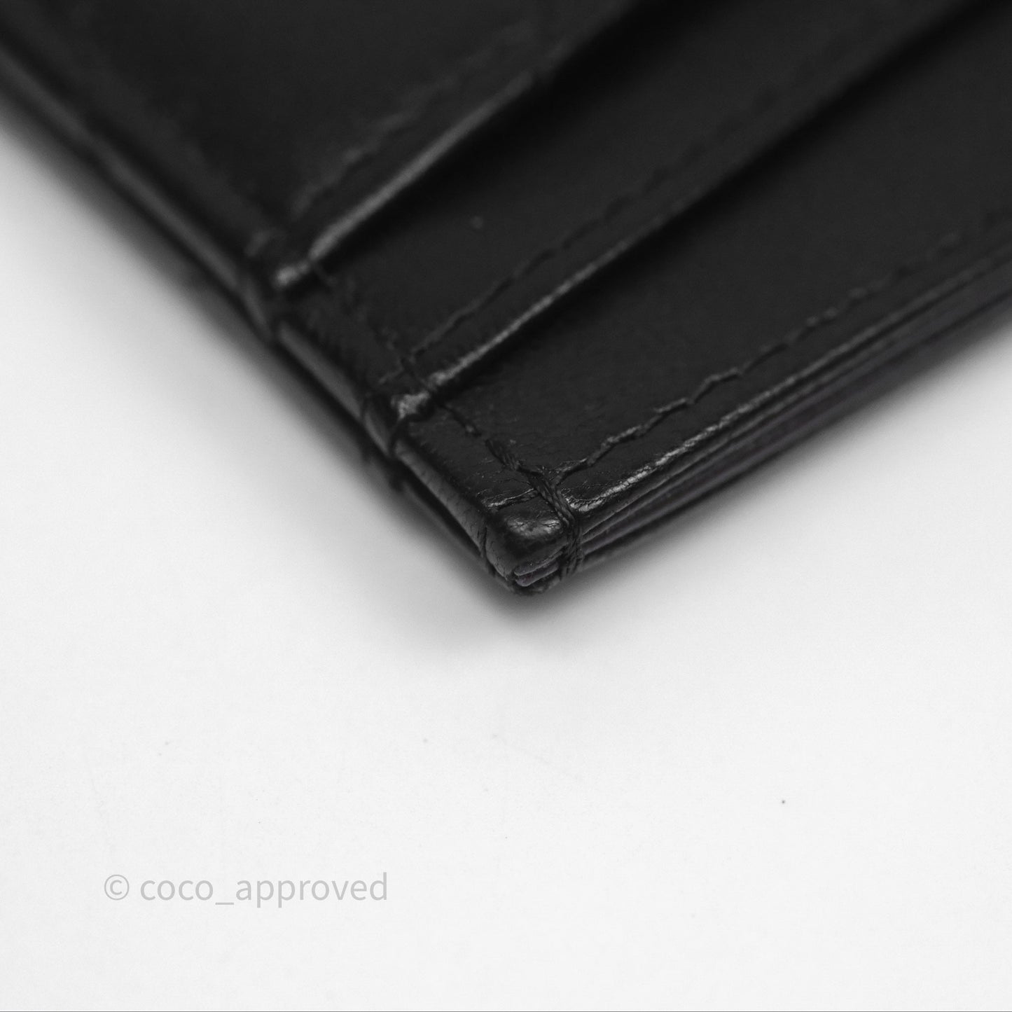 Chanel Classic Flat Card Holder Black Lambskin Silver Hardware