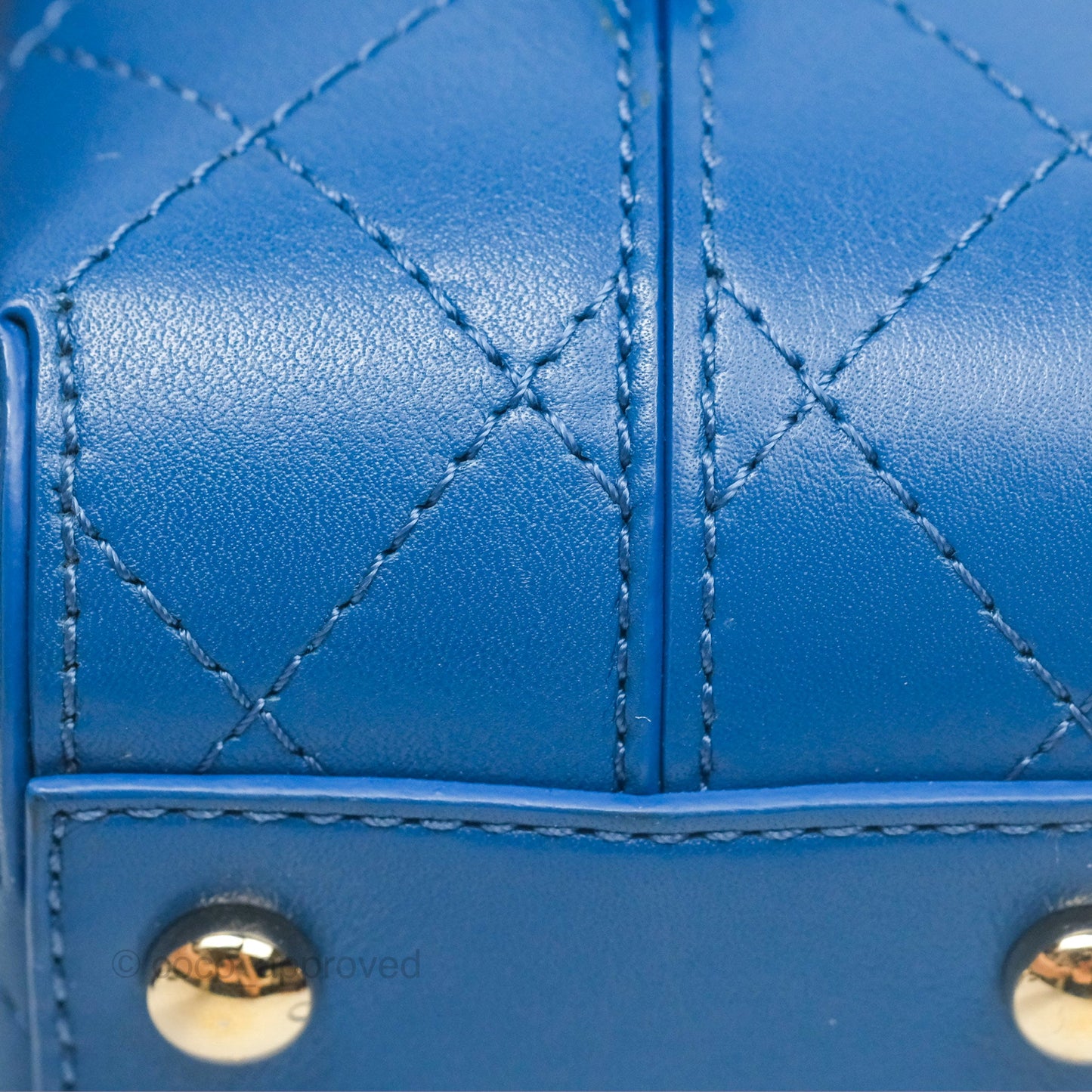 Chanel Stitched Camera Case Bag Blue Calfskin Gold Hardware