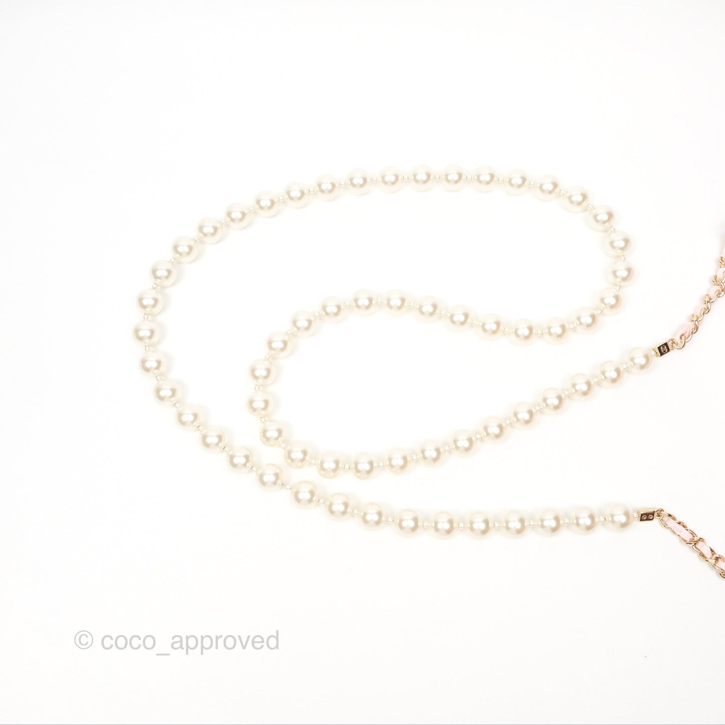 Chanel Wallet On Chain WOC Pearl Chain Iridescent Light Pink Lambskin Gold Hardware