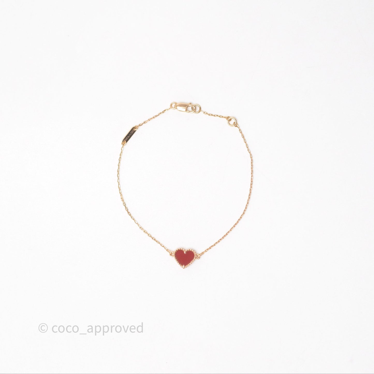 Van Cleef & Arpels Sweet Hearts Bracelet Rose Gold Red Carnelian