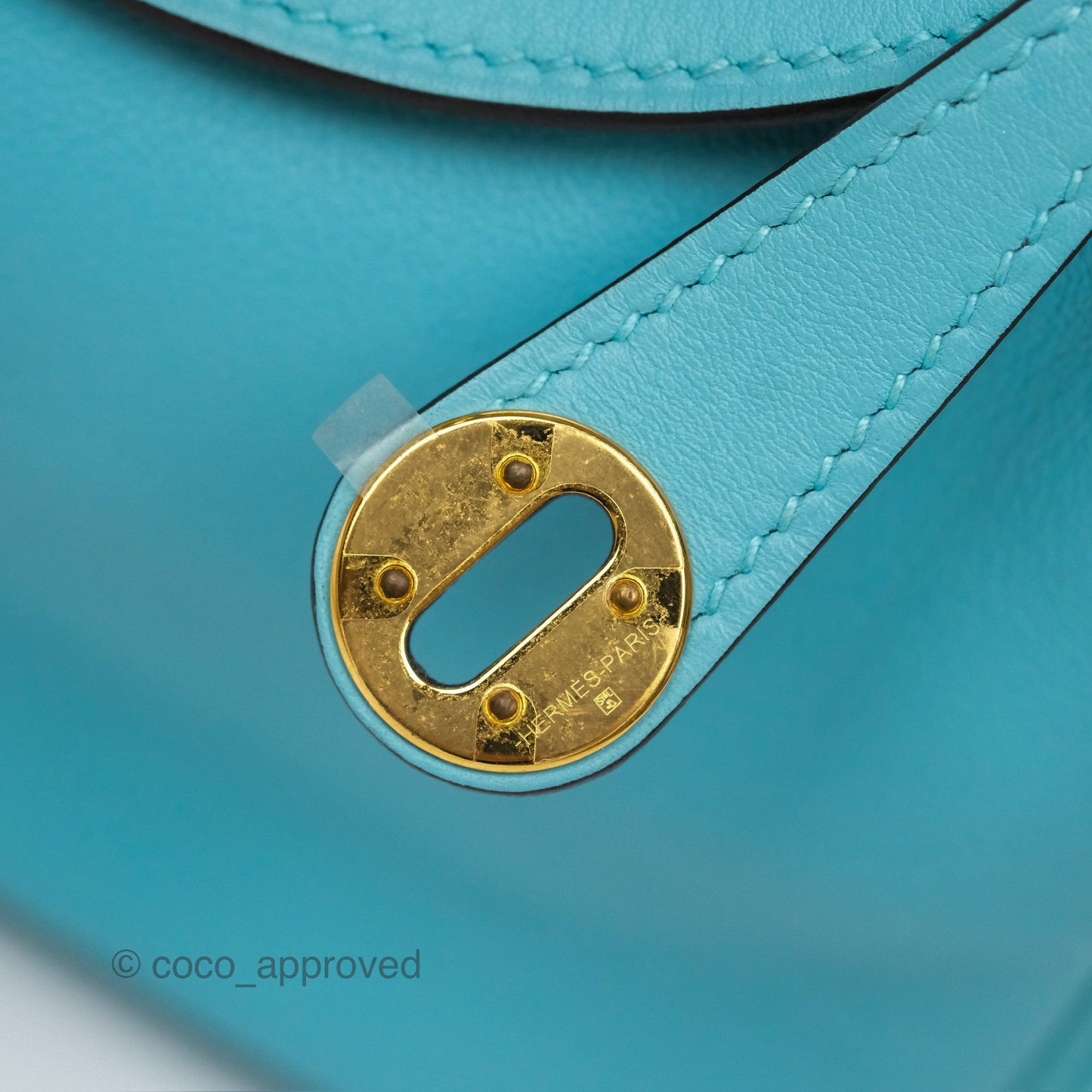 Hermès Mini Lindy 20 Bleu Atoll 3P Swift Gold Hardware
