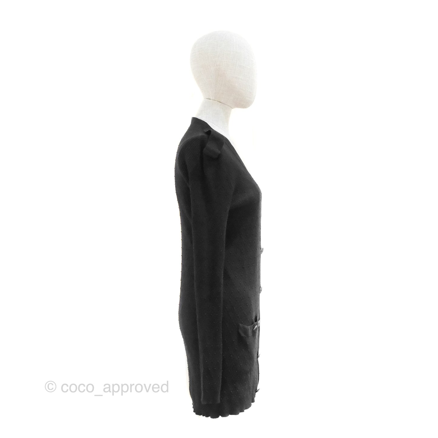 Chanel Ribbed Cardigan Black 16P