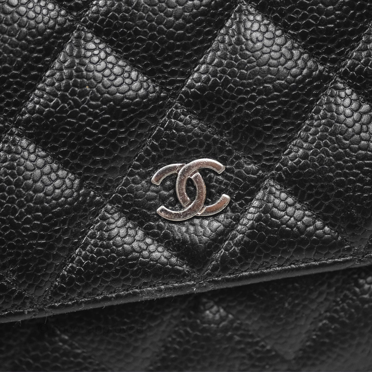 Chanel Quilted Classic WOC Black Caviar Silver Hardware