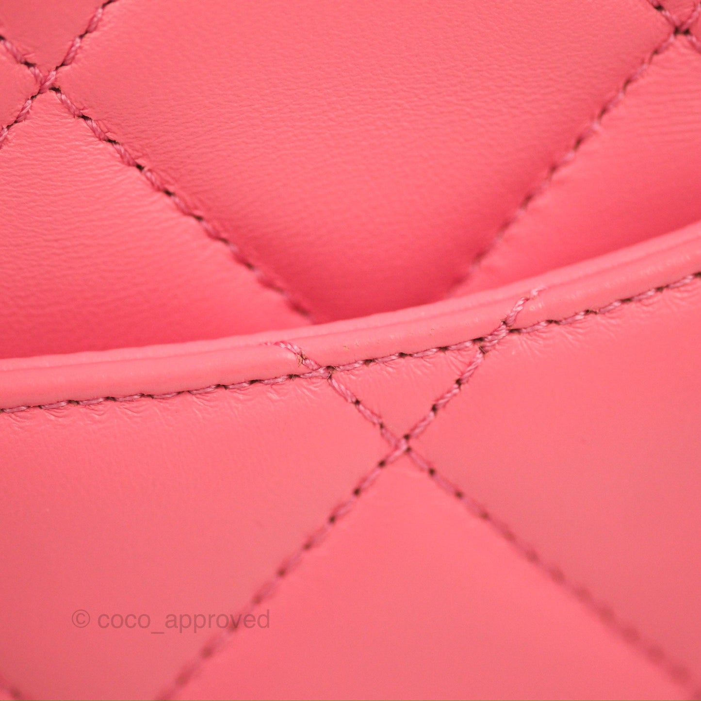 Chanel Quilted Pending CC Enamel Flap Pink Lambskin Aged Gold Hardware 22P