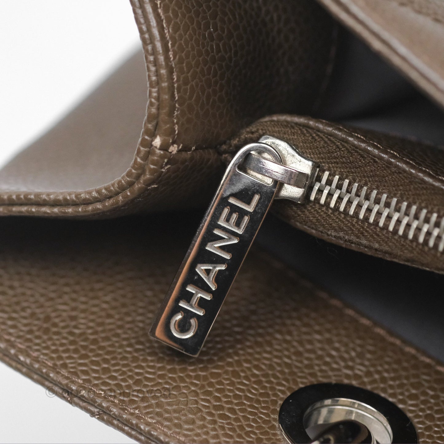 Chanel GST Chocolate Brown Caviar Silver Hardware