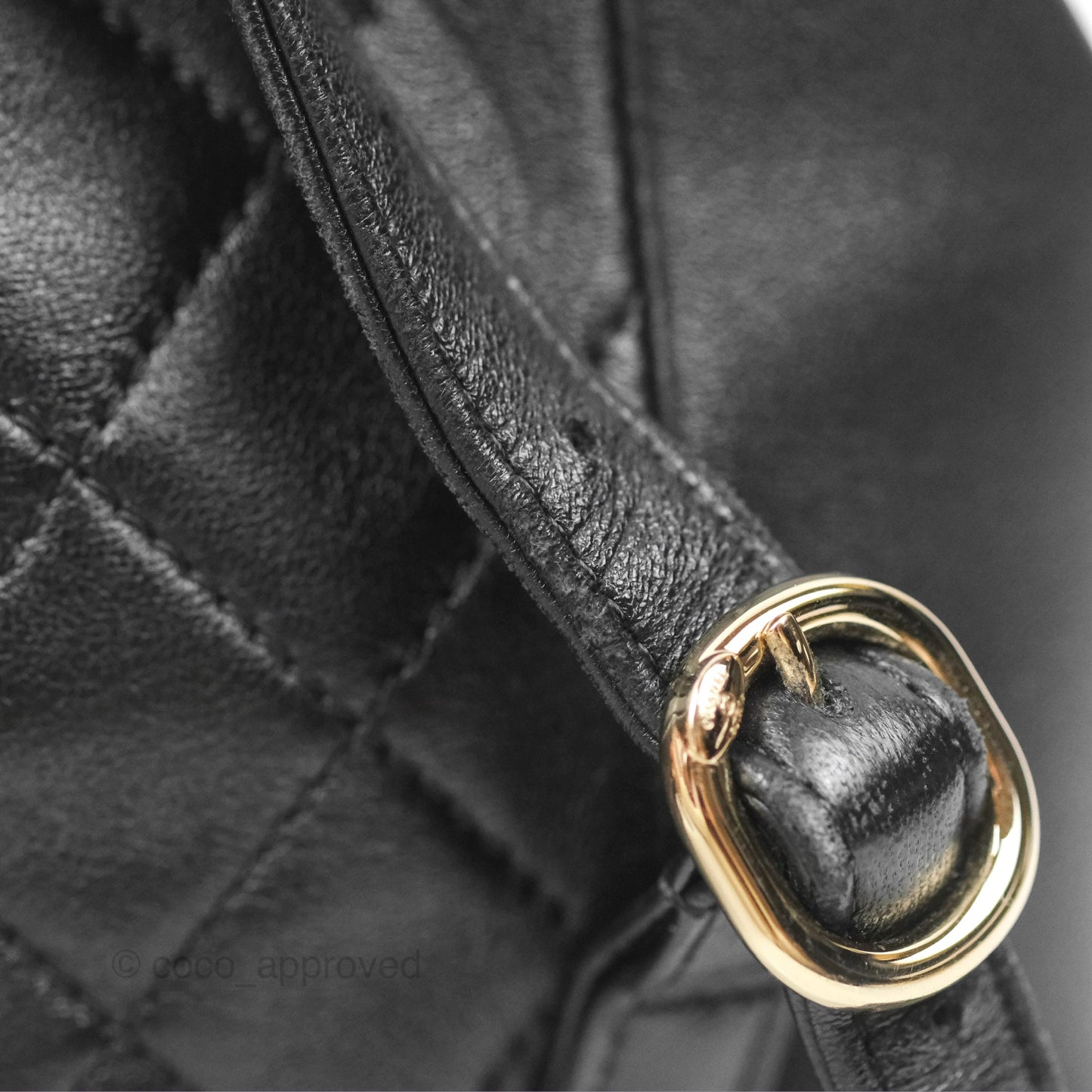 Chanel Quilted Small Duma Drawstring Backpack Black Calfskin Gold Hardware