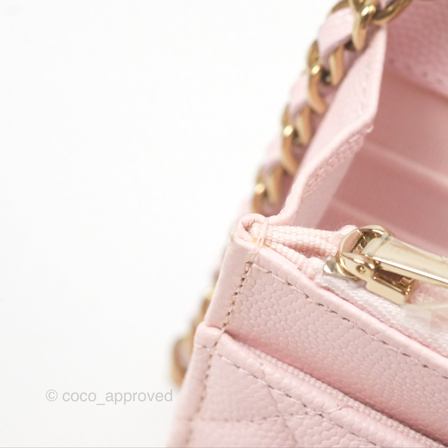 Chanel Quilted Classic Wallet on Chain WOC Pink Caviar Gold Hardware
