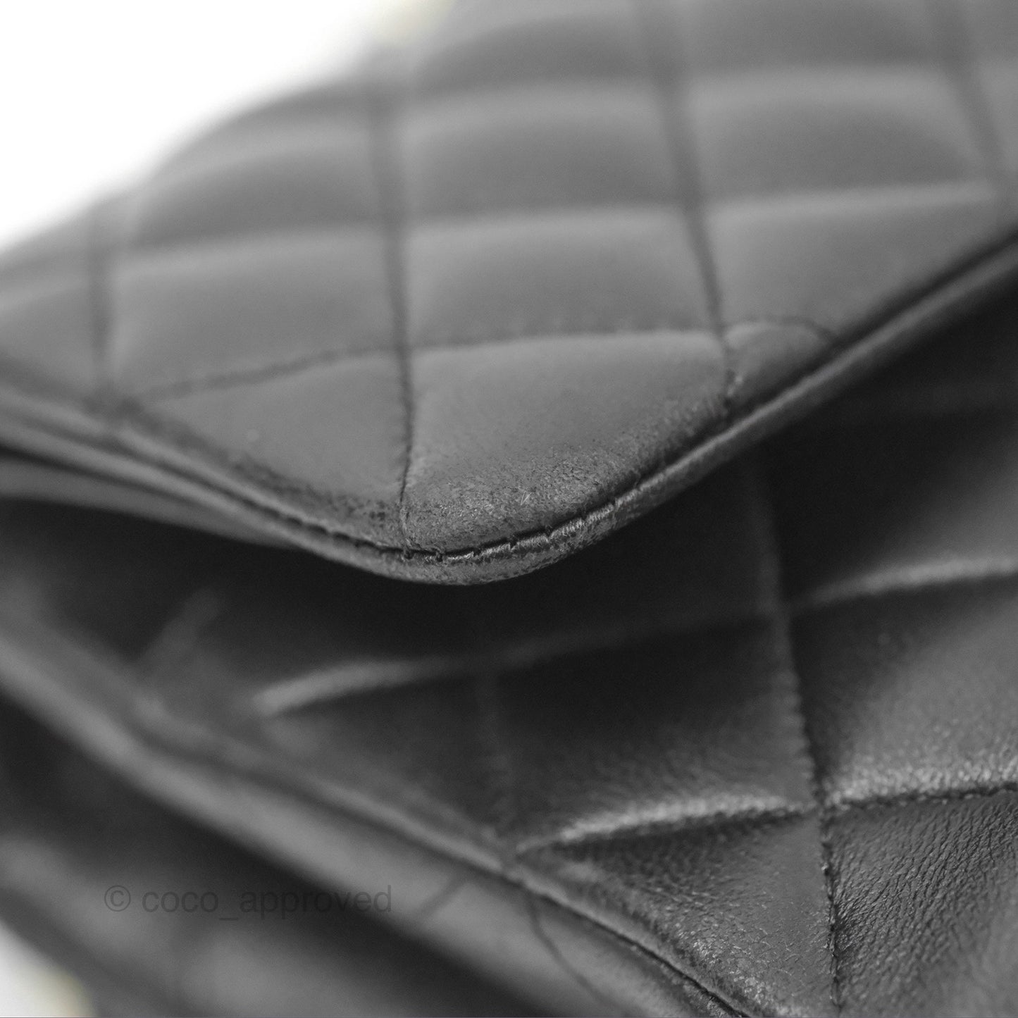 Chanel Classic M/L Medium Flap Quilted Black Lambskin Gold Hardware