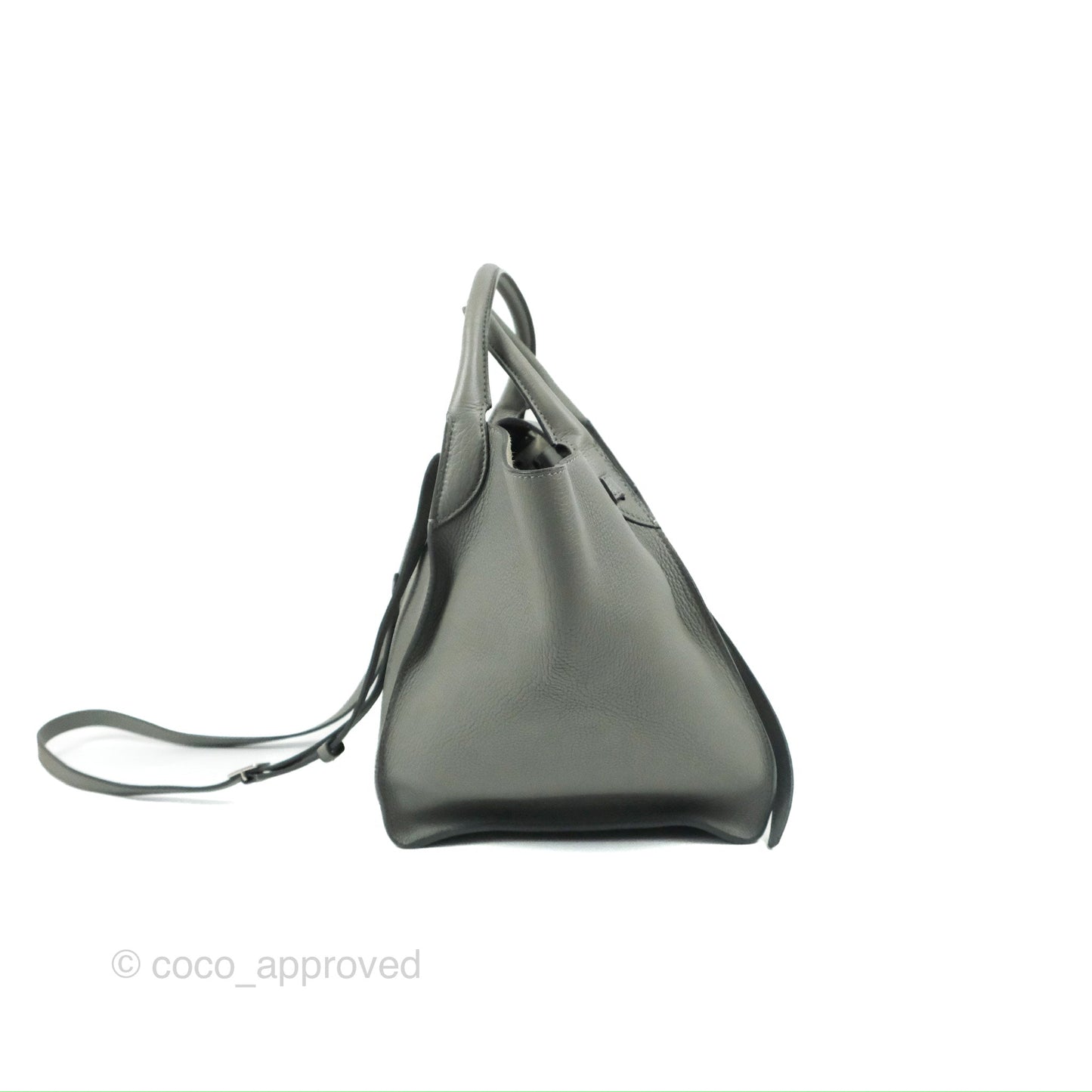 Celine Small Big Bag Grey Supple Grained Leather Silver Hardware