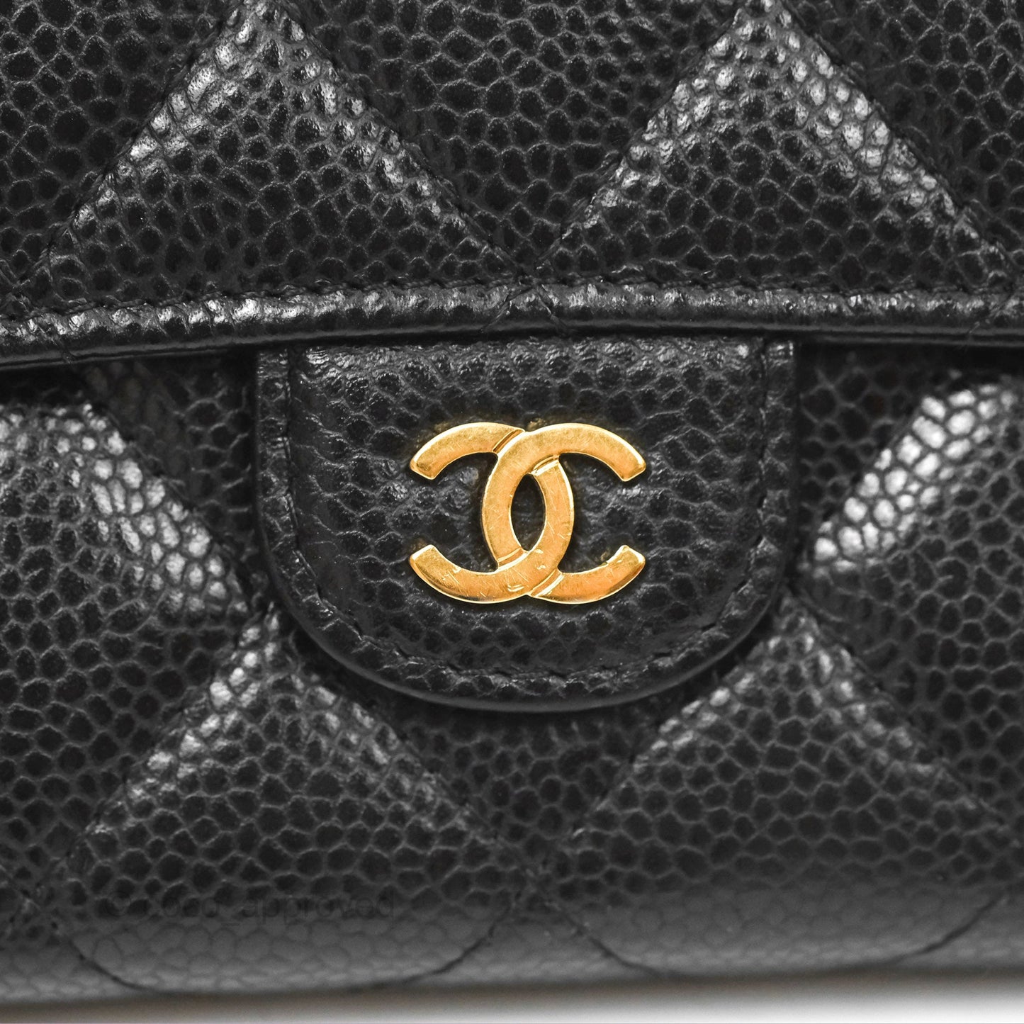 Chanel Classic Quilted Flap Long Wallet Black Caviar Gold Hardware