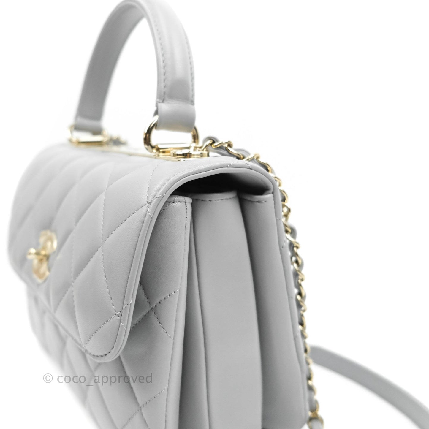 Chanel Quilted Trendy CC Small Grey Lambskin Gold Hardware