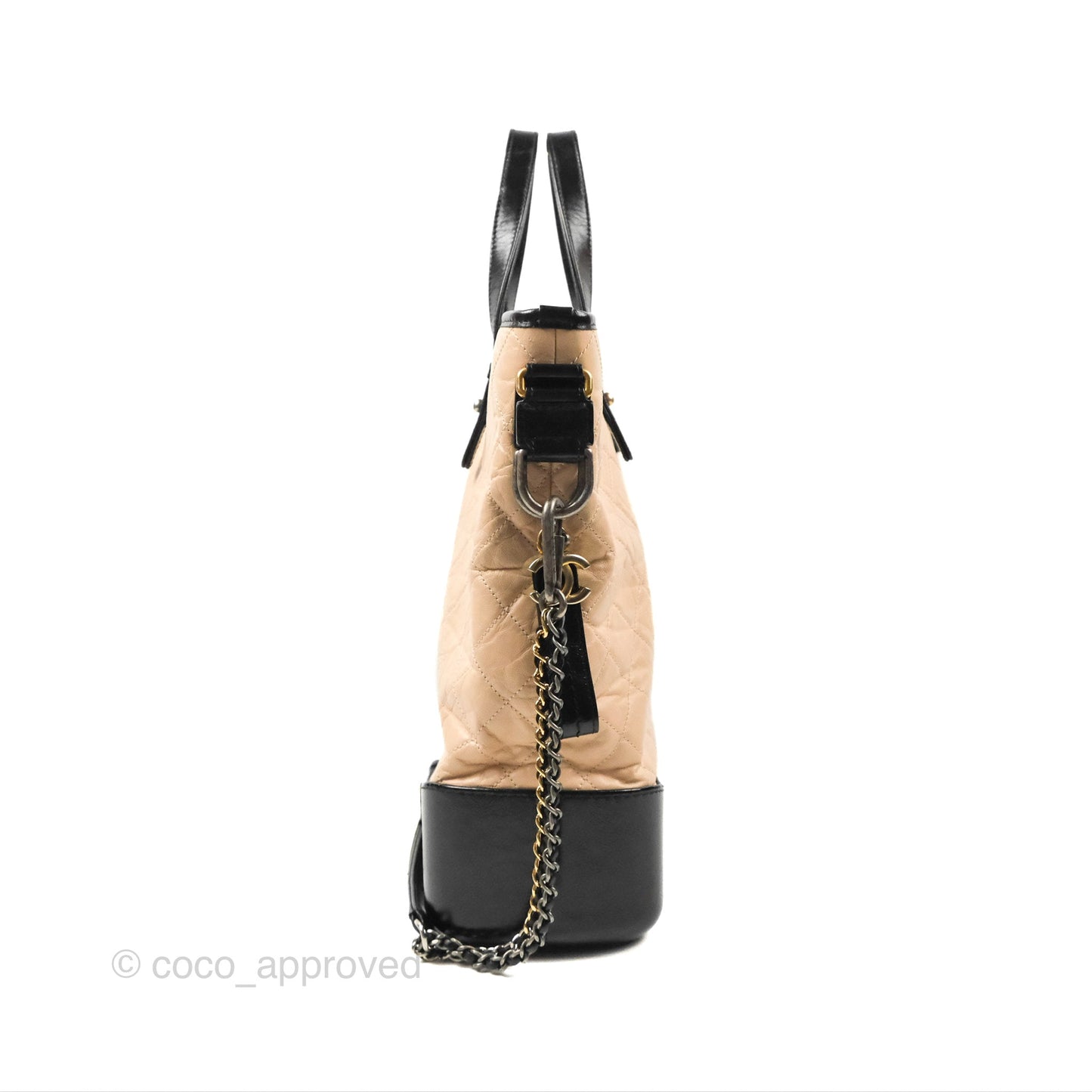 Chanel Large Gabrielle Shopping Tote Quilted Beige Aged Calfskin