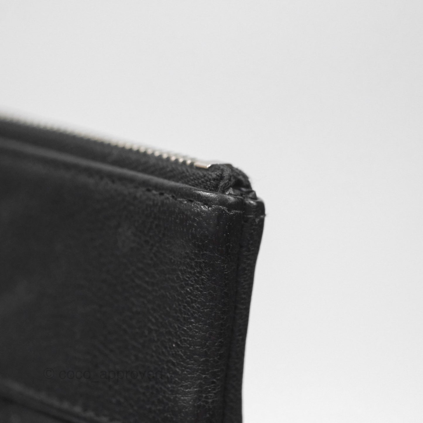 Chanel Mademoiselle Quilted Large O Case Clutch Black Lambskin