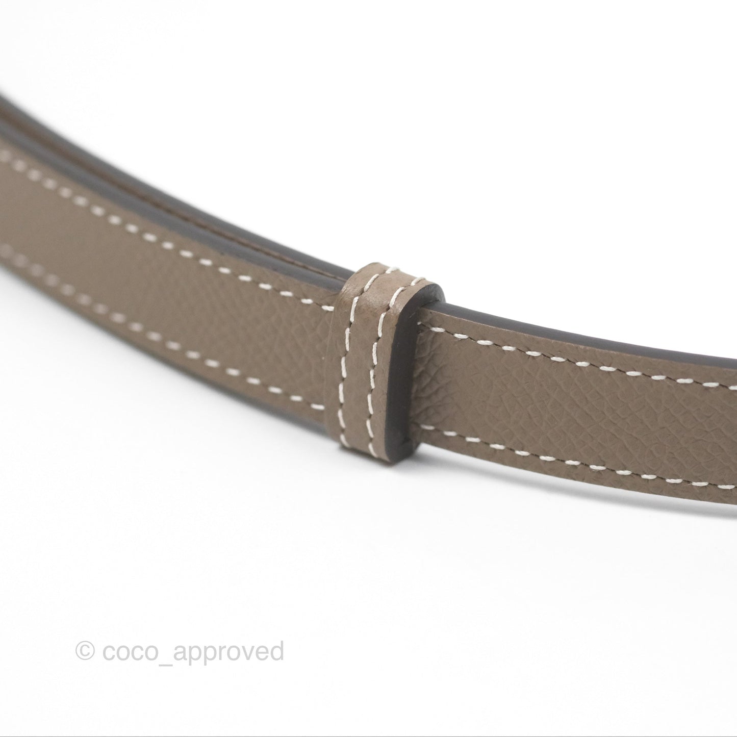 Hermès Epsom Kelly Buckle Belt Etoupe 18 Rose Gold Hardware