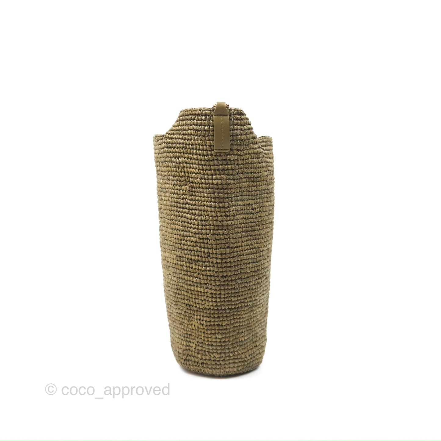 Loewe Mini Slit Bag in Raffia / Calfskin Natural Olive