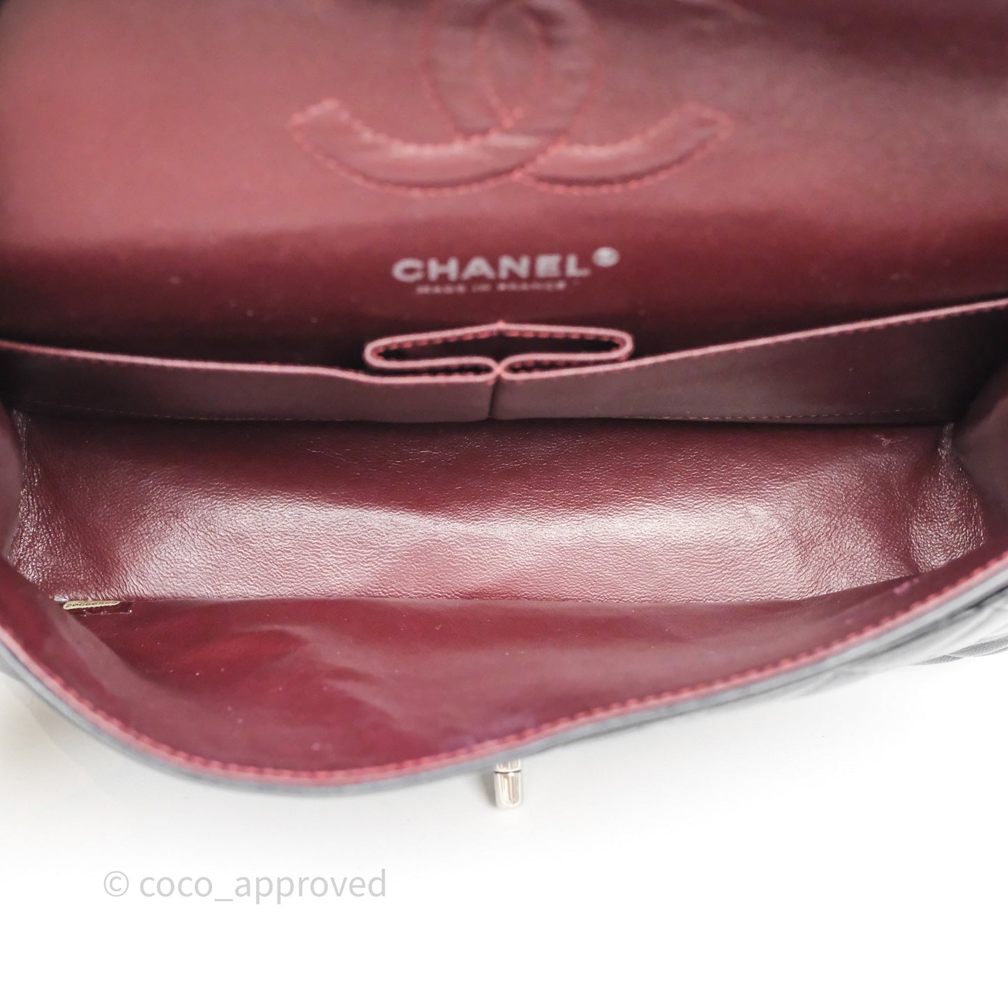 Chanel Classic M/L Medium Flap Quilted Black Lambskin Silver Hardware