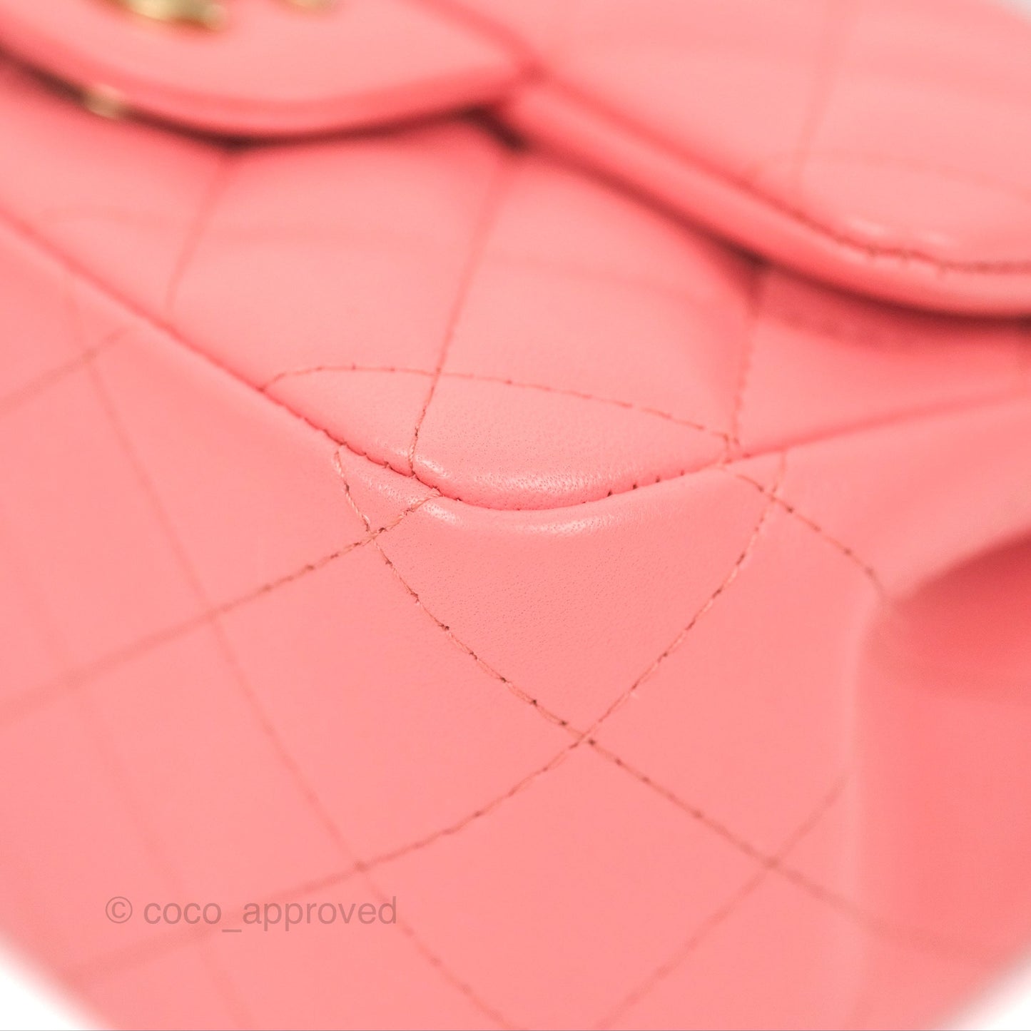 Chanel Quilted Mini Square Flap Pink Lambskin Gold Hardware