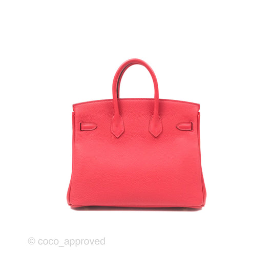 Hermes Birkin 25 Retourne Red Togo Gold Hardware