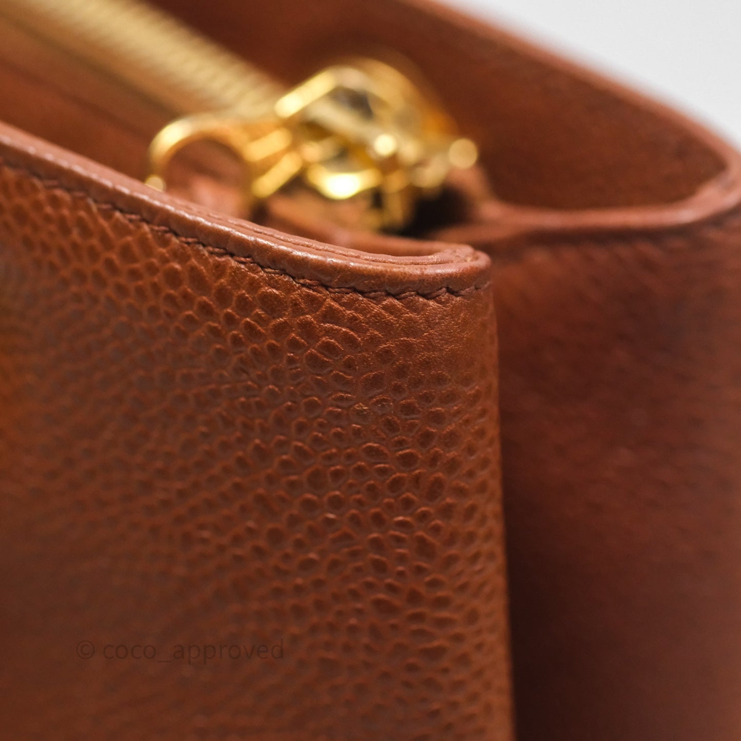 Chanel Vintage Tote Caramel Caviar 24K Gold Hardware