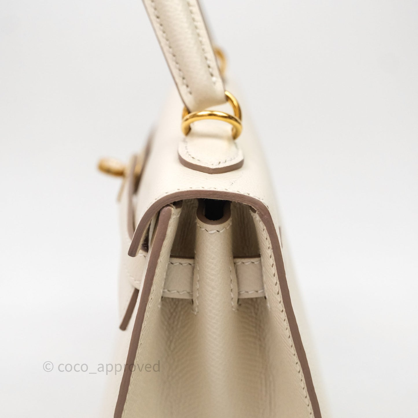Hermes Kelly 25 Craie Epsom Gold Hardware