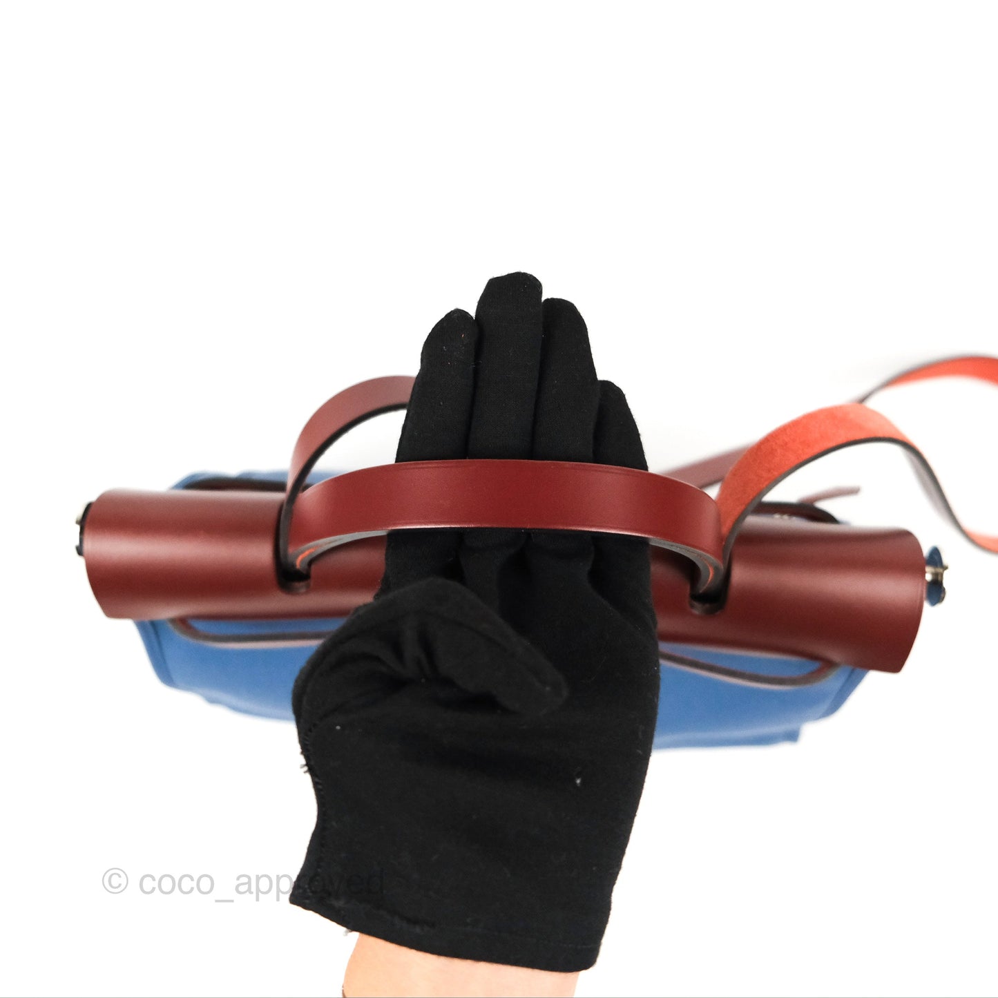 Hermès Herbag Zip 31 Rouge H/Bleu Agate Canvas Palladium Hardware