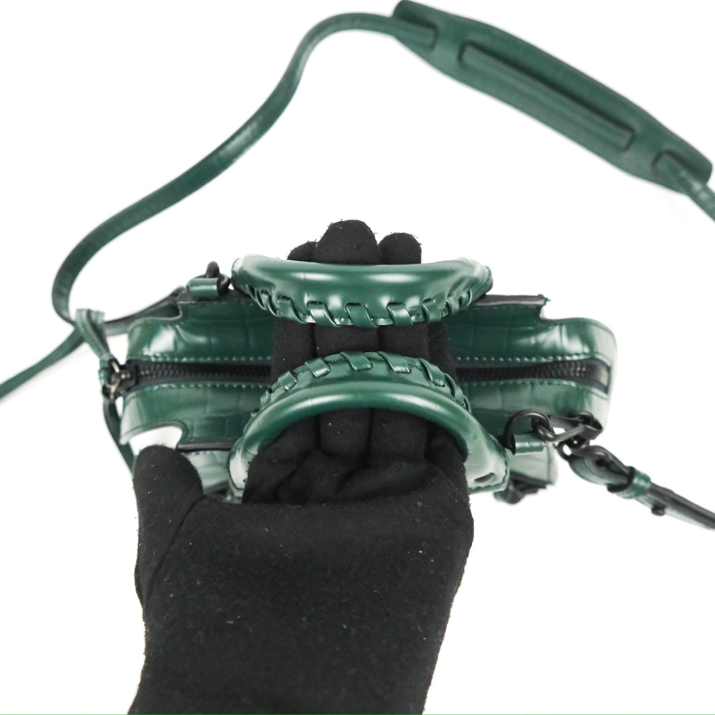 Balenciaga Mini Neo Classic City Bag Green Croc Embossed