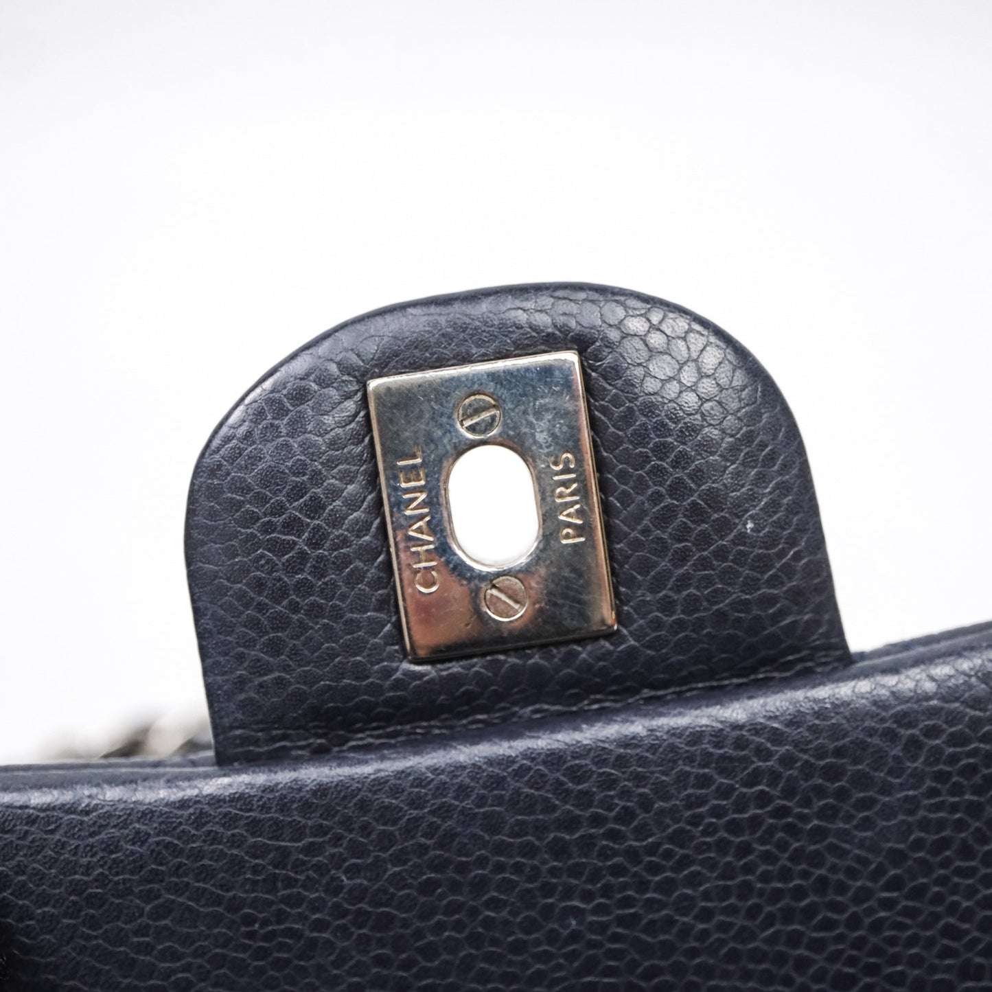 Chanel Mini Rectangular Quilted Dark Navy Caviar Silver Hardware