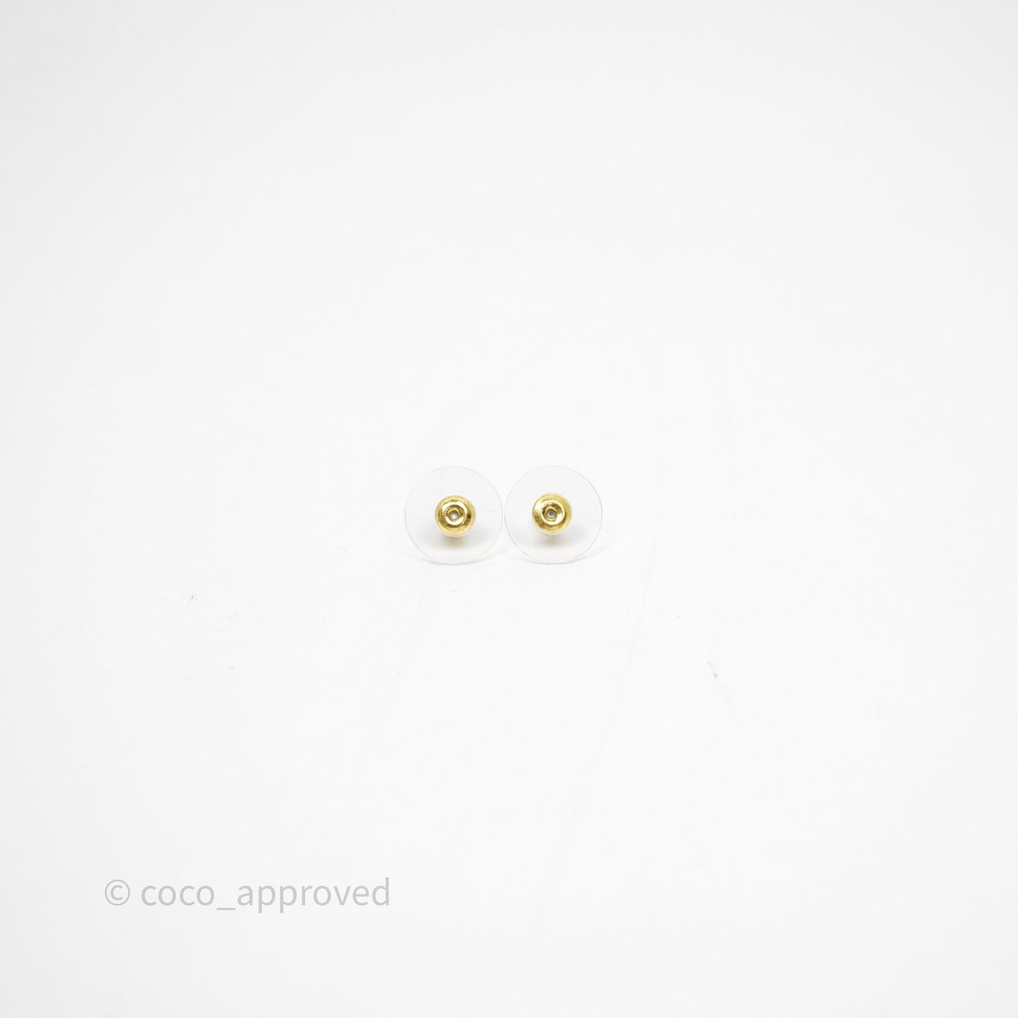 Chanel CC Pearl Drop Bow Earrings Gold Tone 22S