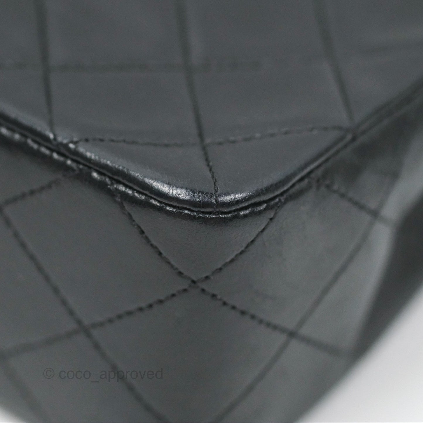 Chanel Vintage Square Flap Bag Black Lambskin 24K Gold Hardware