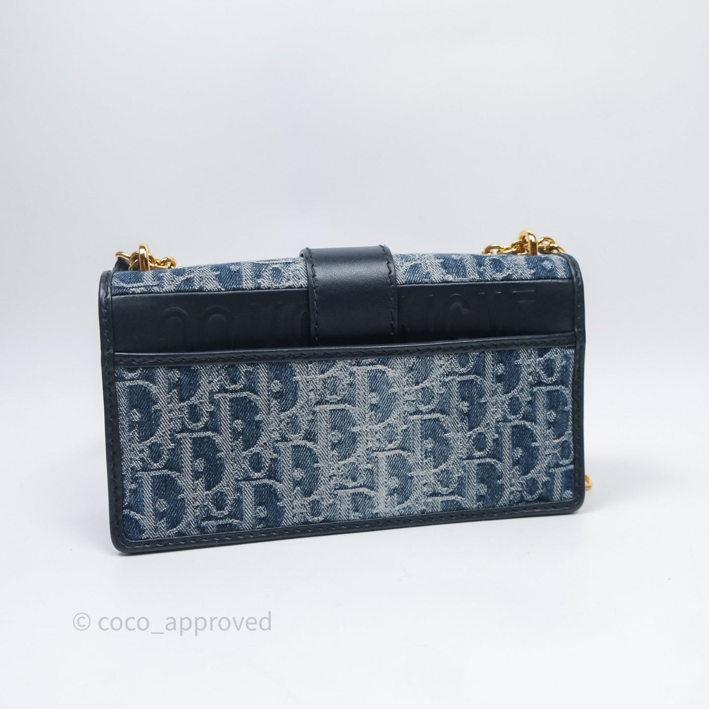 Christian Dior Montaigne East-West Bag Denim With Chain