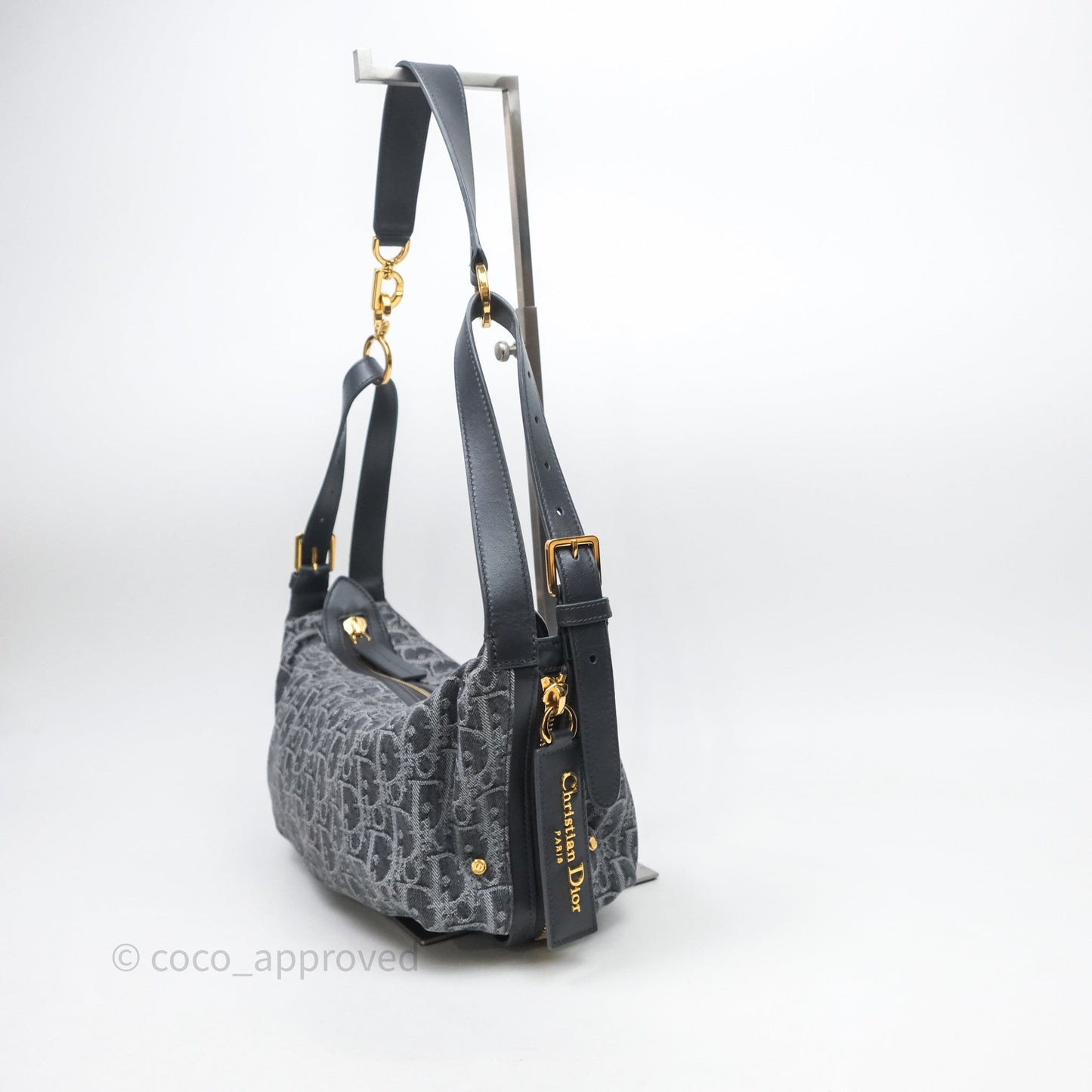 Dior Small D-Journey Bag Gray Denim Dior Oblique Jacquard
