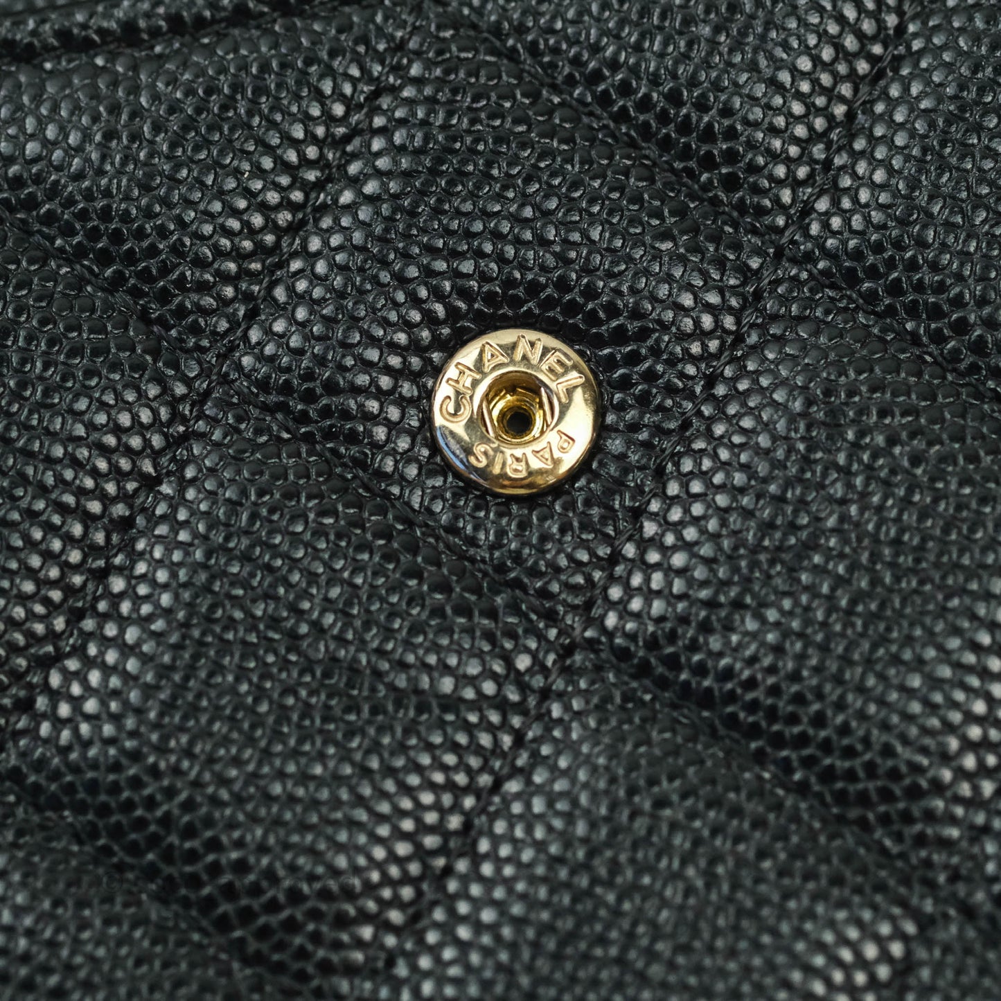Chanel Classic Wallet Pouch Caviar Black Gold Hardware