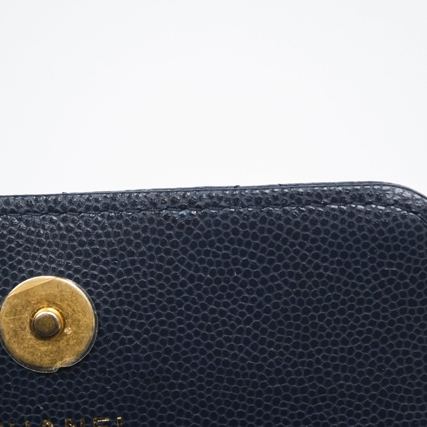 Chanel Twist Your Button Coin Purse With Chain Navy Shiny Caviar