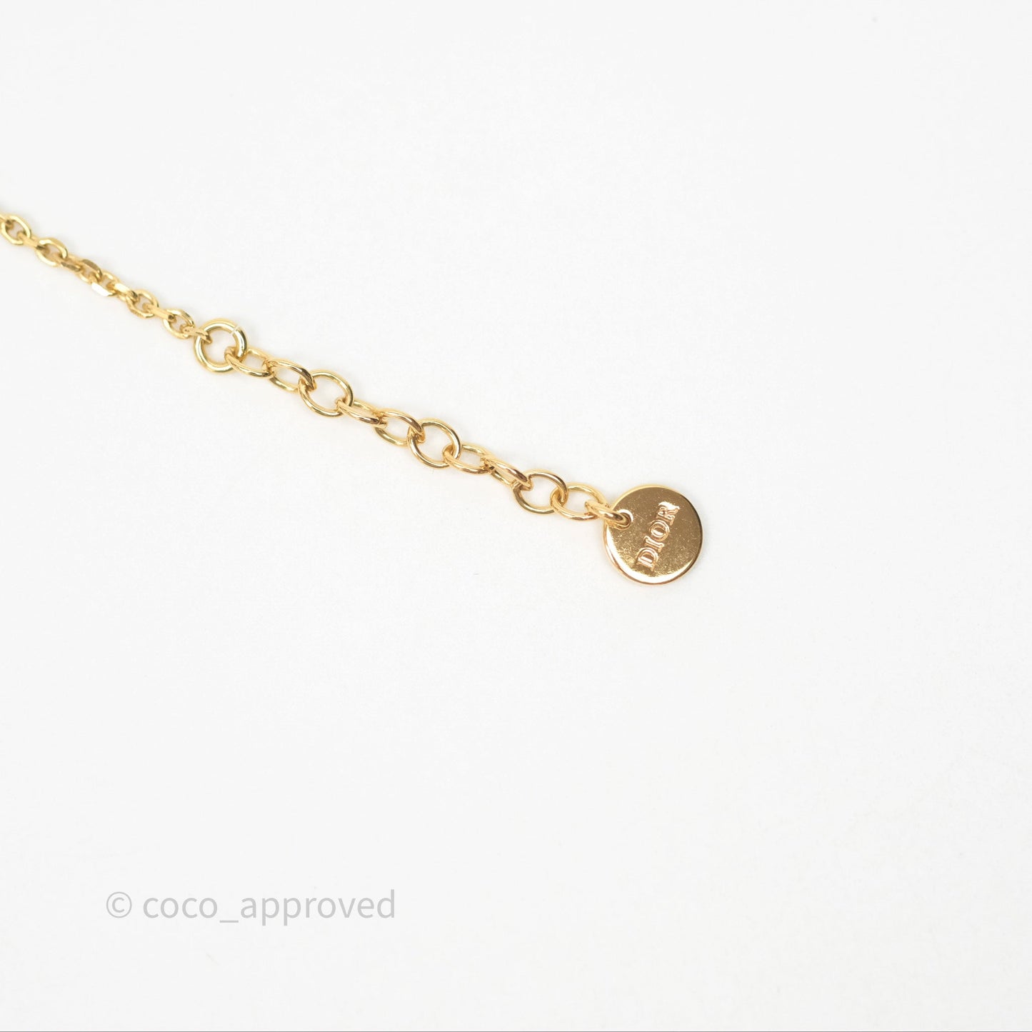 Christian Dior Petit CD Treasure Necklace Pearls Gold Tone