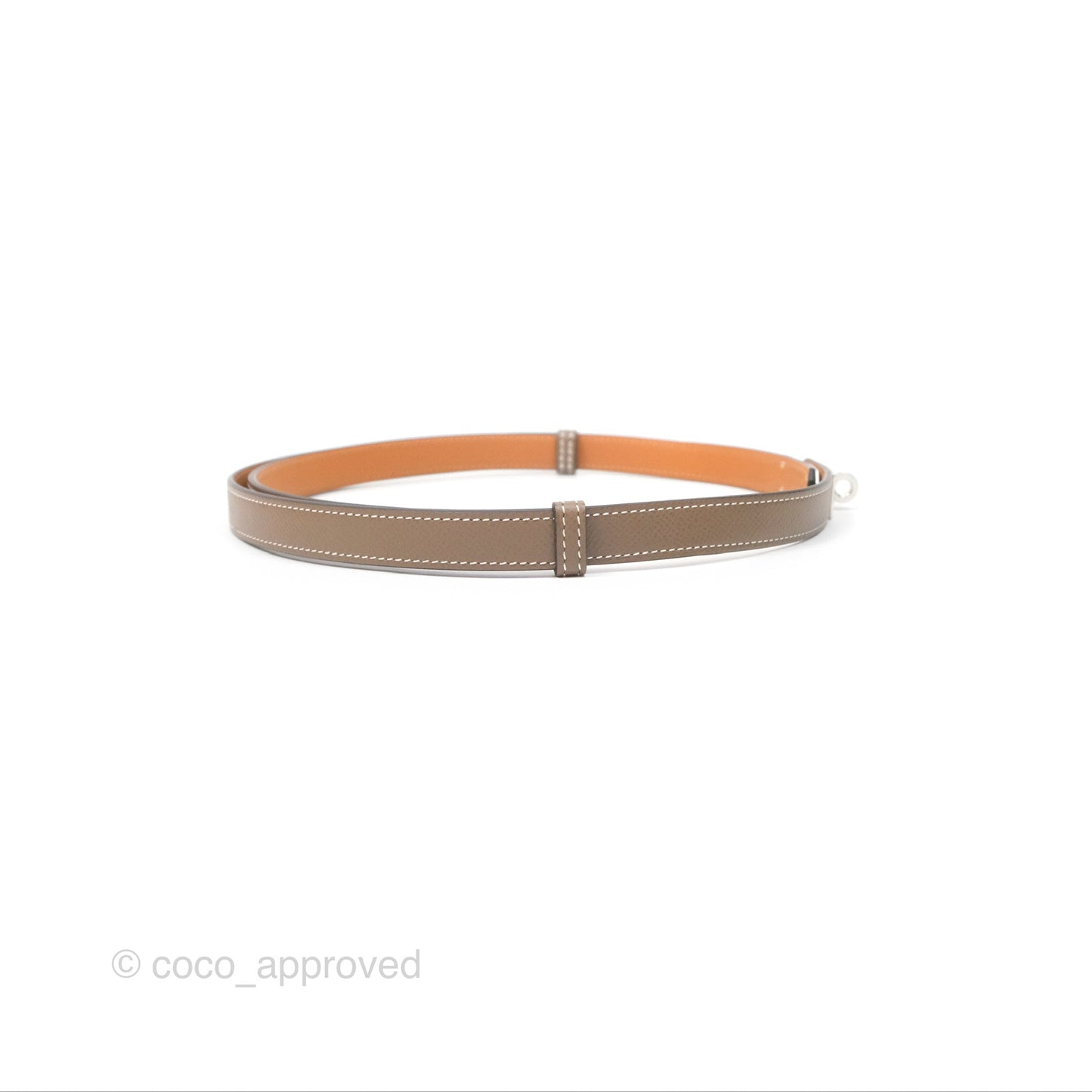 Hermès Kelly Buckle Belt Etoupe 18 Epsom Palladium Hardware