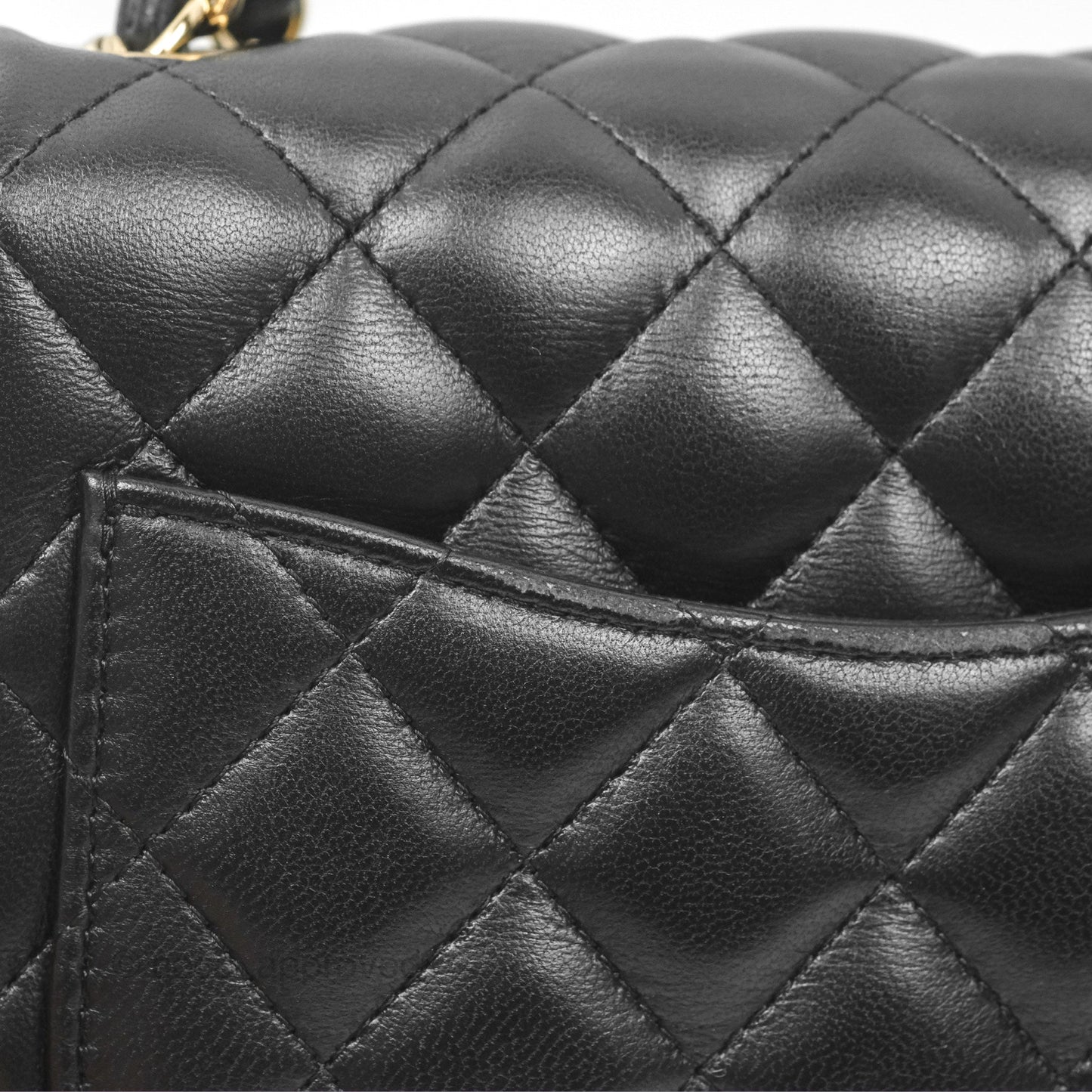 Chanel Mini Square Quilted Black Lambskin Gold Hardware