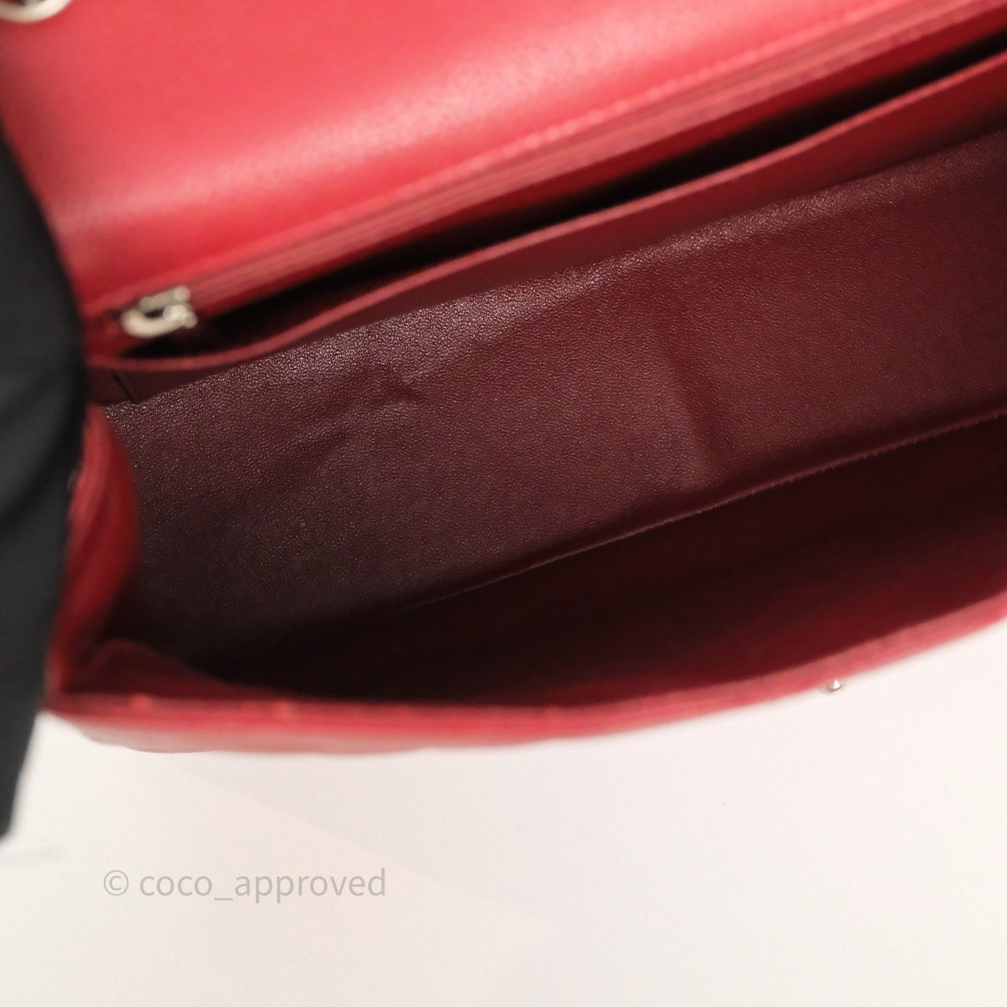 Chanel Jumbo Single Flap Dark Red Caviar Silver Hardware⁣⁣