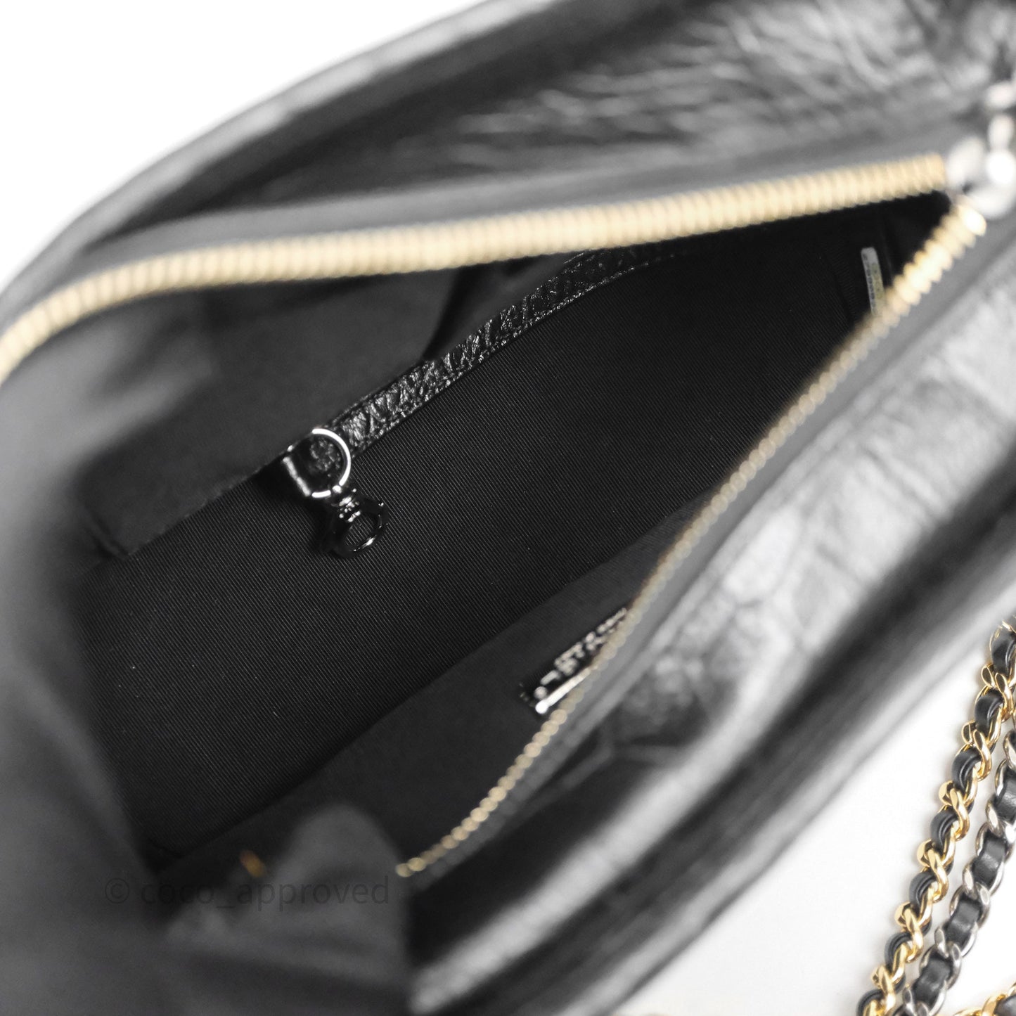 Chanel Crocodile Embossed Calfskin Small Gabrielle Cocodile Hobo Black