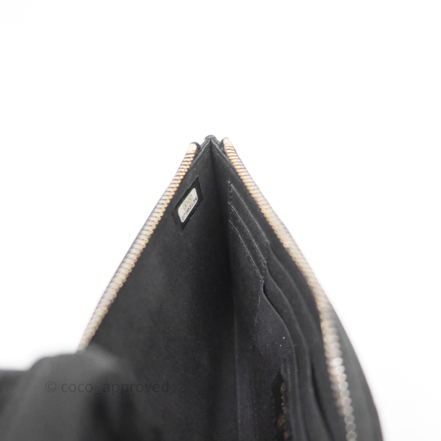 Chanel Boy Zip Long Wallet Black Caviar Gold Hardware