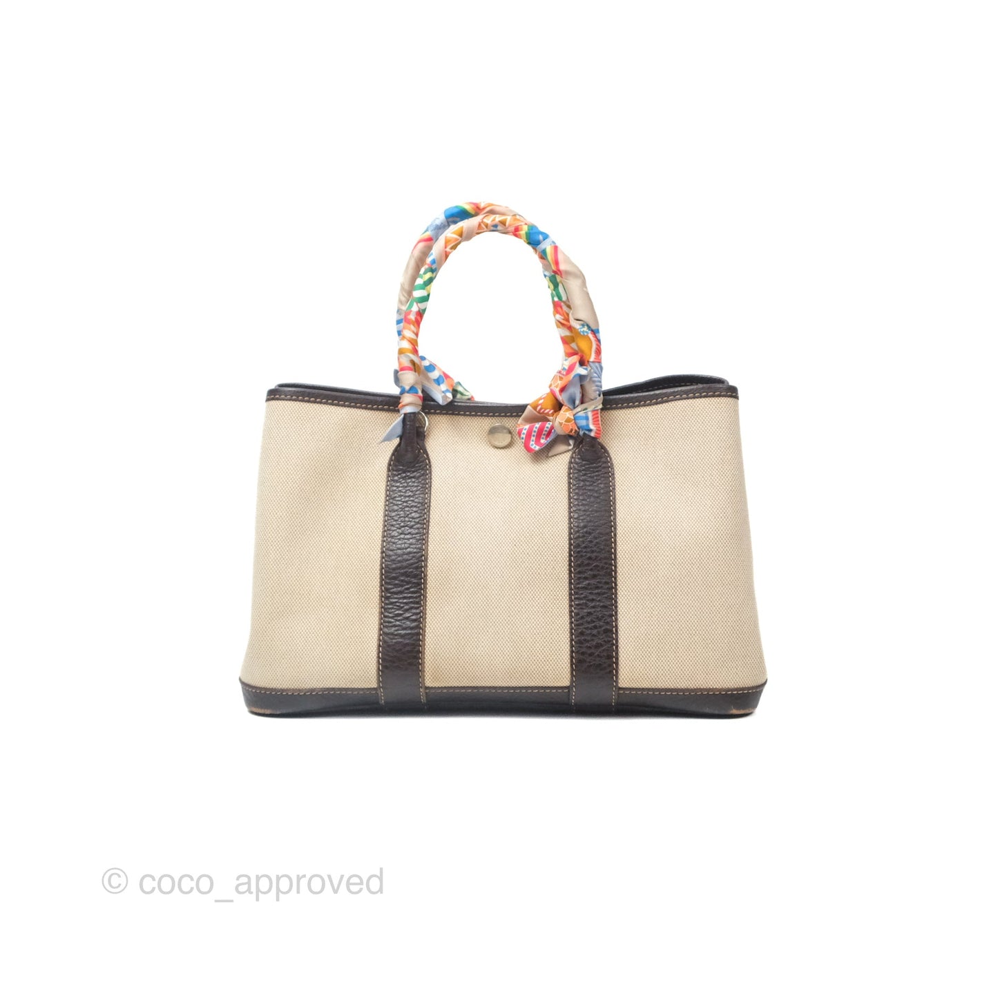 Hermès Garden Party 30 Canvas Brown/ Natural