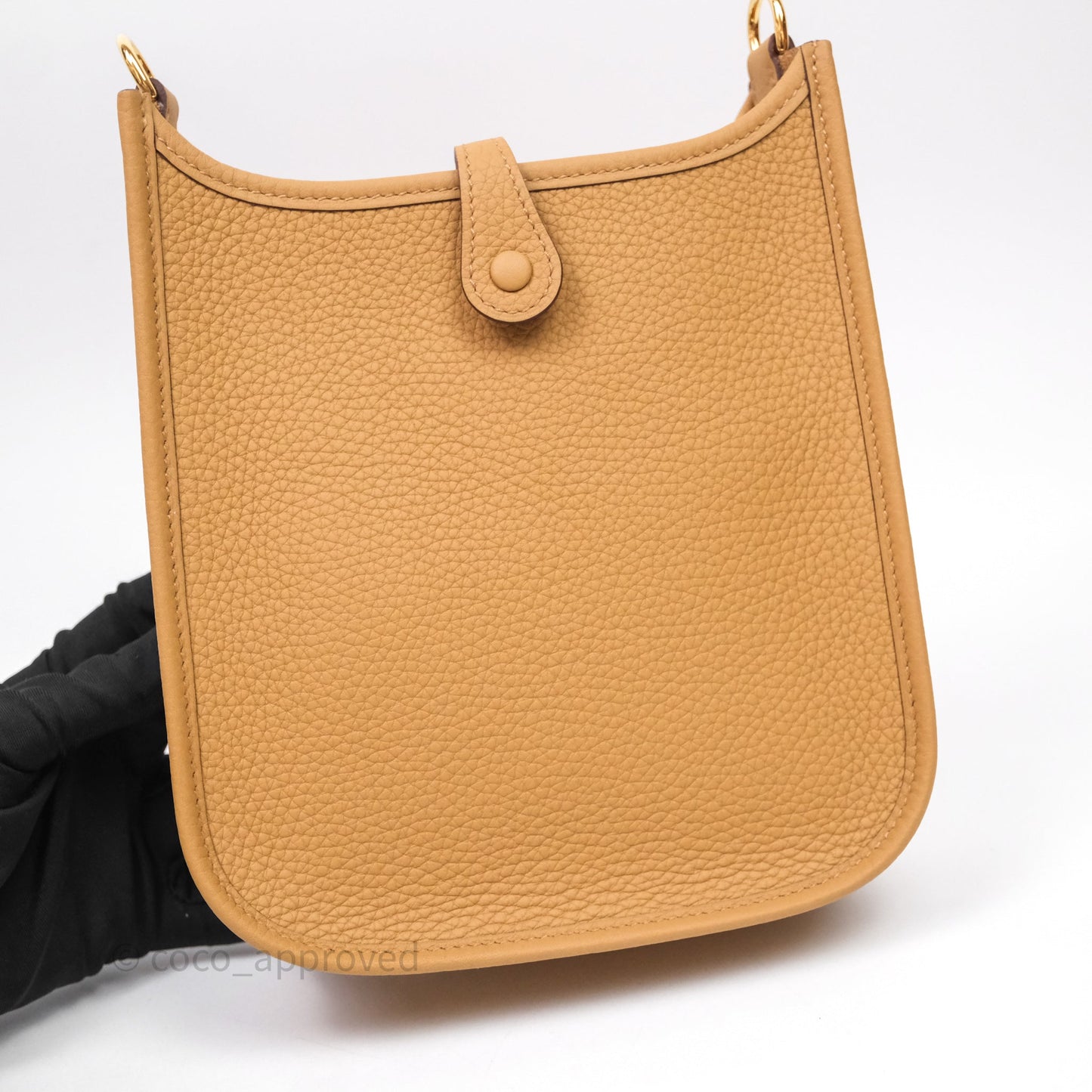 Hermès Mini Evelyne 16 Biscuit 48 Clemence Gold Hardware