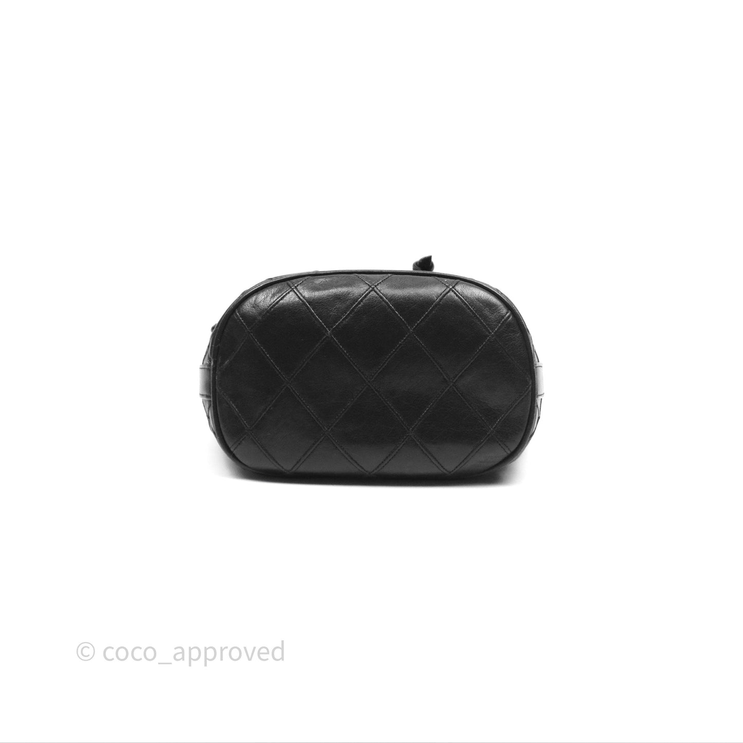 Chanel Vintage Mini CC Bucket Bag Black Lambskin Gold Hardware