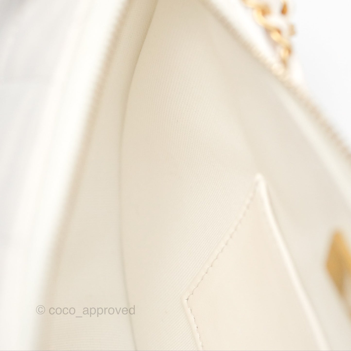 Chanel Hobo Bag White Aged Calfskin Aged Gold Hardware