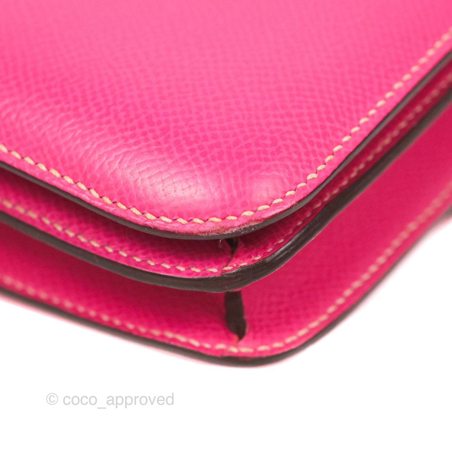 Hermès Constance Mini 18cm Rose Tyrien Epsom Palladium Hardware