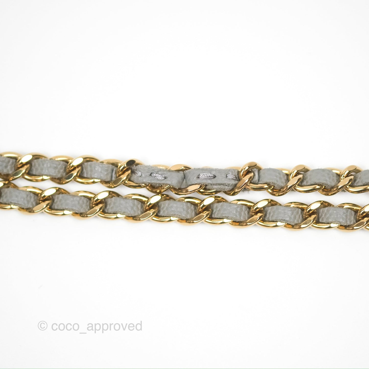 Chanel Classic Wallet on Chain WOC Quilted Grey Caviar Gold Hardware