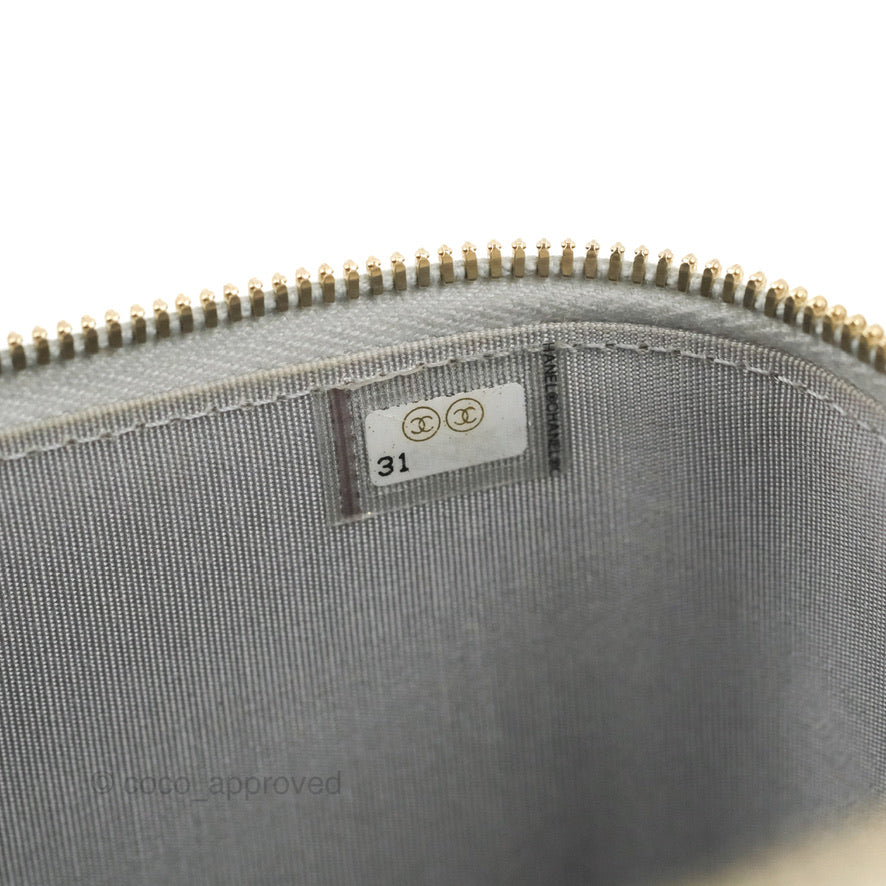 Chanel Vanity Rectangular Top Handle Grey Lambskin Gold Hardware