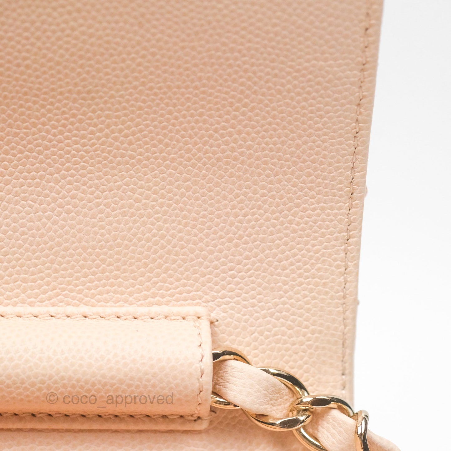Chanel Quilted Small Like The Wallet Flap Light Beige Pink Caviar Light Gold Hardware 22C