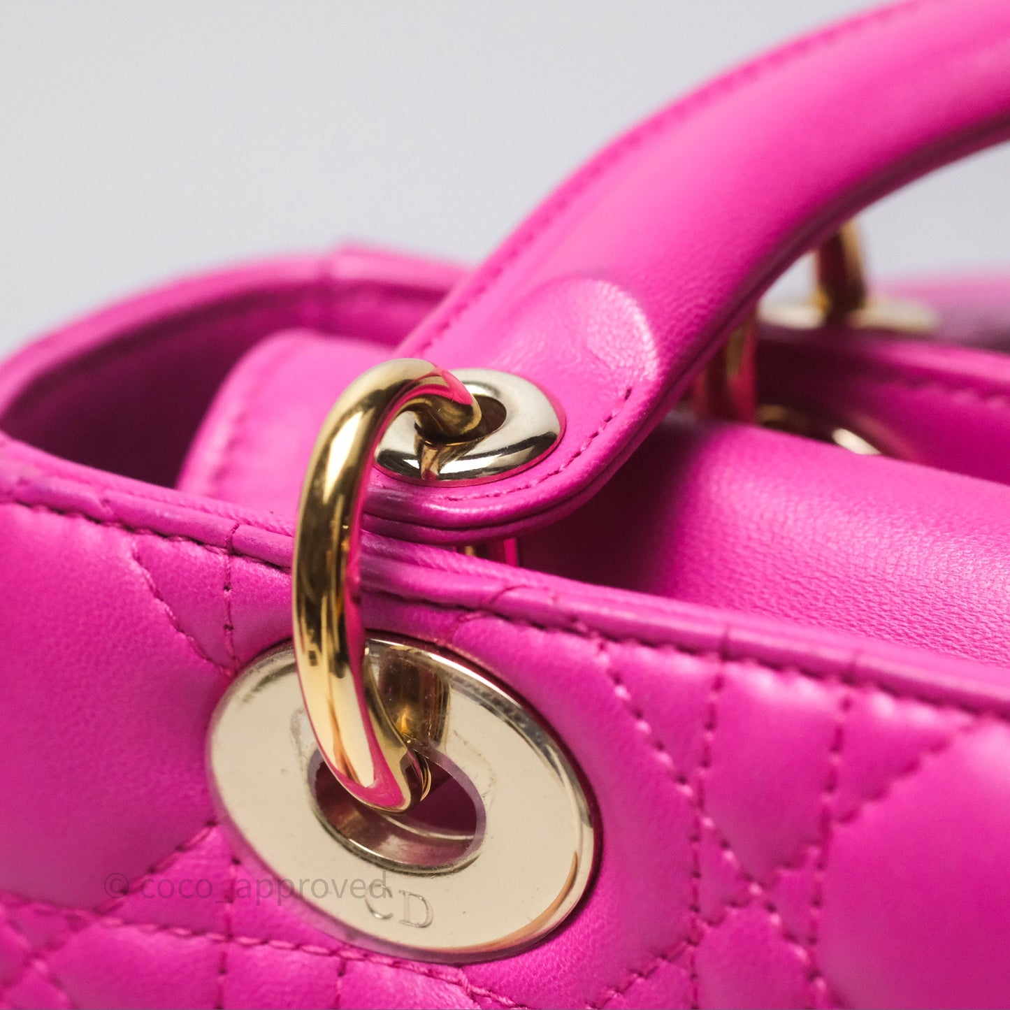 Christian Dior Small Lady Dior My ABCDior Magenta Cannage Lambskin