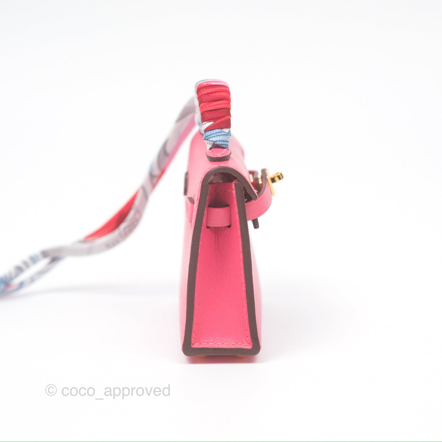 Hermès Kelly Twilly Around Bag Charm Pink Tadelakt Gold Hardware